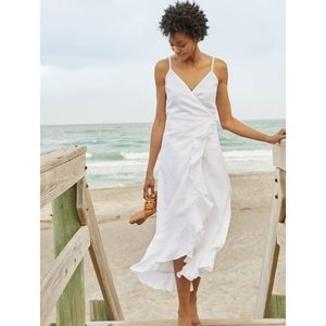 J.Mclaughlin Emilia Linen Wrap Dress S